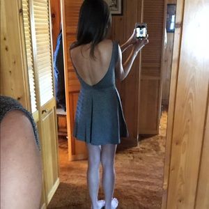 Grey open back mini dress